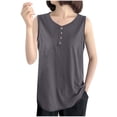 thumbnail image 3 of Rvasteizo Camisole Tops for Women Casual Solid Round Neck Pullover Sleeveless Thin Strap Light Summer Ladies Daily Tank Blouse, 3 of 5