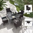 thumbnail image 2 of Kullavik 10-Piece Patio Outdoor Dining Set, Wicker Patio Furniture Set of 8 Rattan Chairs with Soft Cushions and Two Square Table with Umbrella Cutout, Grey, 2 of 7