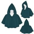 thumbnail image 2 of PXLKNZH Men's and Women Halloween Costume Shawl Cloak Solid Color Short Hooded Poncho Coat Beach Outfit Sun Protection Shrug Cape Winter Hooded Outerwear Army Green,Free Size, 2 of 6