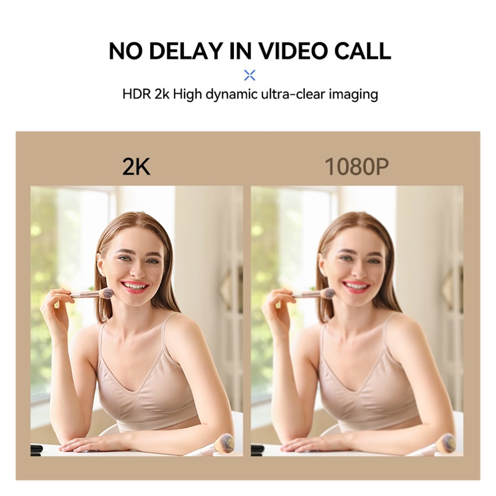 Autofocus HDR 2K Webcam 100° Wide-Angle Type-C With Dual Noise Cancelling Mics For Meeting /Live Streaming/Recording ,Full Clarity