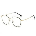 thumbnail image 6 of Metal Round Anti Blue Light Glasses Women Men Classic Square Eyeglasses Frames Transparent Computer Glasses Oculos Feminino (Black gold), 6 of 7