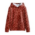 thumbnail image 5 of KPOPLK Girl's Graphic Hoodie for Kids Long Sleeve Sweatshirts Pullover Tops Brick Red,Size 3-4 Years, 5 of 5