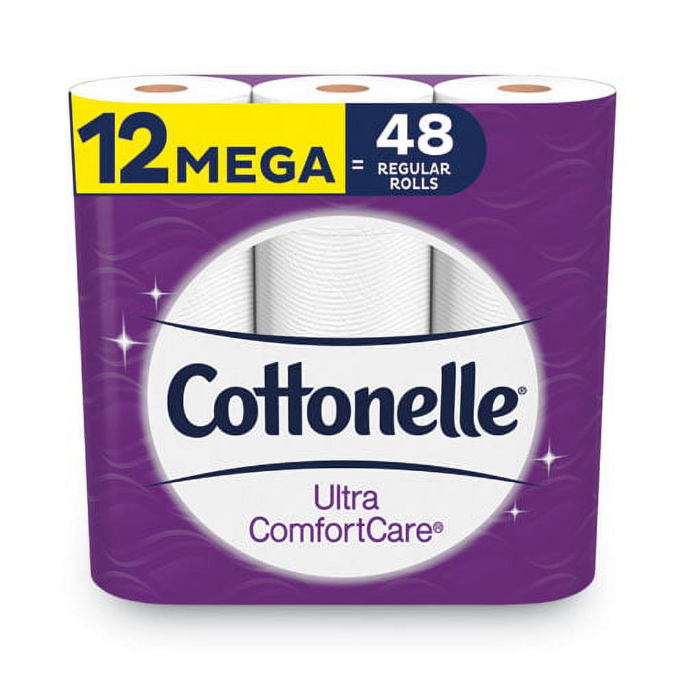 Ultra Comfortcare Toilet Paper, Soft Tissue, Mega Rolls, Septic Safe, 2 Ply, White, 284 Sheets/roll, 12 Rolls | Bundle of 5 Packs