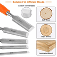 thumbnail image 3 of 5 Piece Wood Chisel Sets Woodworking Tools Set, Wood Chisels for Woodworking with Steel Hammer End, Wood Tools Chisel, 3 of 7