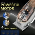 thumbnail image 3 of LQT Hair Clipper for Men Professional Set, Cordless Barber Clippers + Precision T-Outliner + Electric Foil Shaver, 7 Guide Combs, Scissors & Cape, Full Salon Grooming Kit, 3 of 7