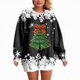thumbnail image 5 of Towmus Womens Casual Long Sleeve Merry Christmas Crewneck Sweatshirt Christmas Tree Bright Graphic Pullover Tops, 5 of 7