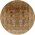 thumbnail image 1 of Ahgly Company Machine Washable Indoor Round Industrial Modern Mahogany Brown Area Rugs, 4' Round, 1 of 7