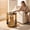 Black+Gold, variant on 19.7" Round Glass End Table, 2-Tier Clear Tempered Glass Side Table, Modern Luxury Stainless Steel Legs Accent Table for Living Room & Home Office (19.70" x 19.70" x 21.26")(Black+Gold)