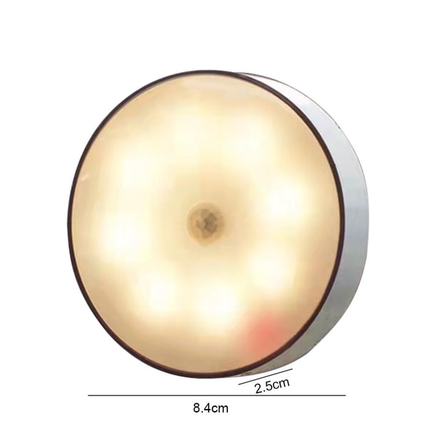 Lámpara de armario montada en la pared inalámbrica redonda LED para dormitorio (carga de luz cálida) Likrtyny Para estrenar