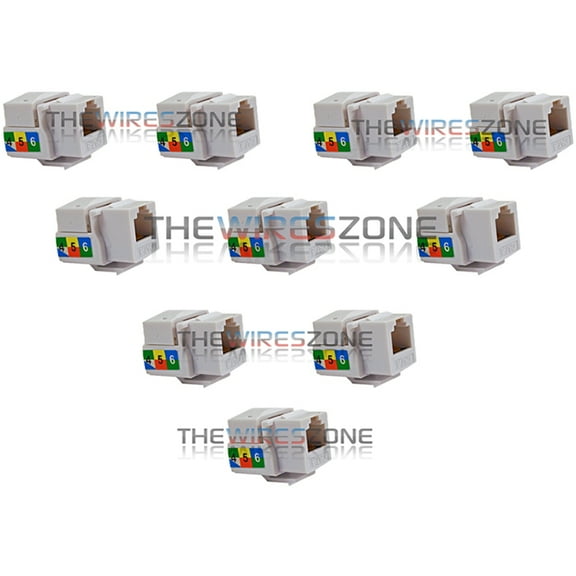 6P6C White RJ11 CAT3 Telephone Network Keystone Jack Insert for Wall Plate 10/pk