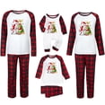 thumbnail image 2 of Conjuntos de pijamas navideños familiares a juego Grinch 2024, pijama de Grinch con parte superior y pantalones de pijama a cuadros, pijama de Grinch para niños y adultos para la familia, 10 Años, 2 of 4