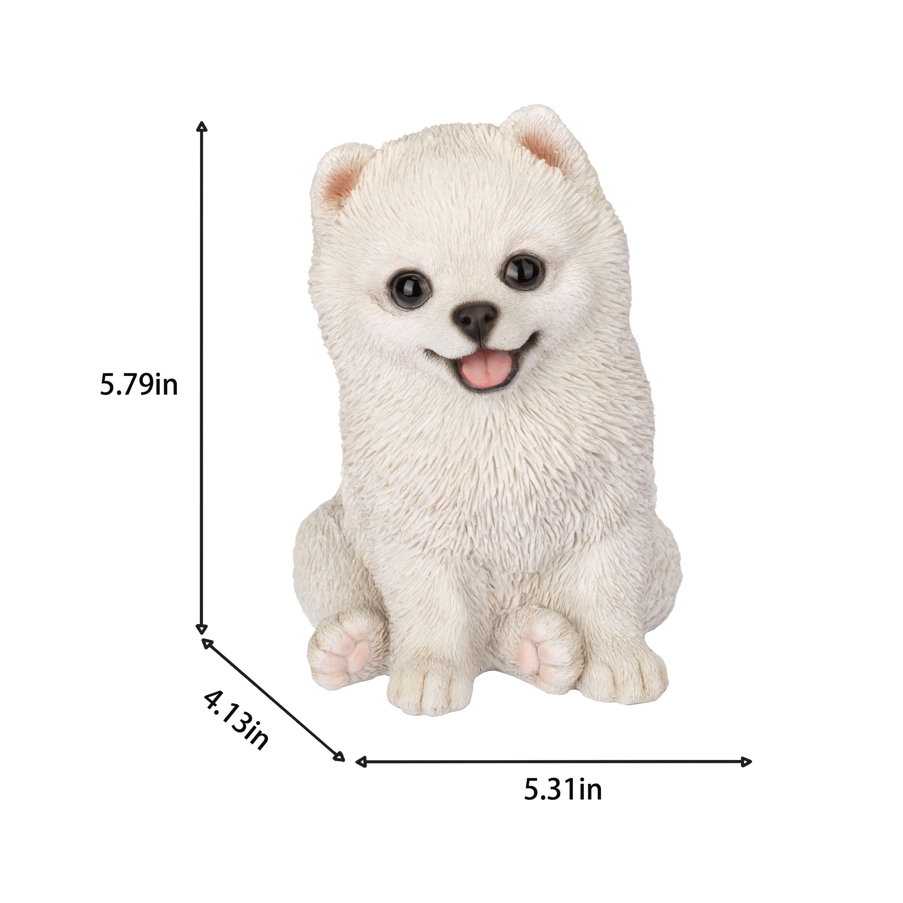 SOREAL White Pomeranian | Handpainted Decorative Puppy Statue for Home & Garden Decor | Premium Polyresin Dog Statue | Gift for Dog Lovers | Weather-Resistant Indoor/Outdoor Decor