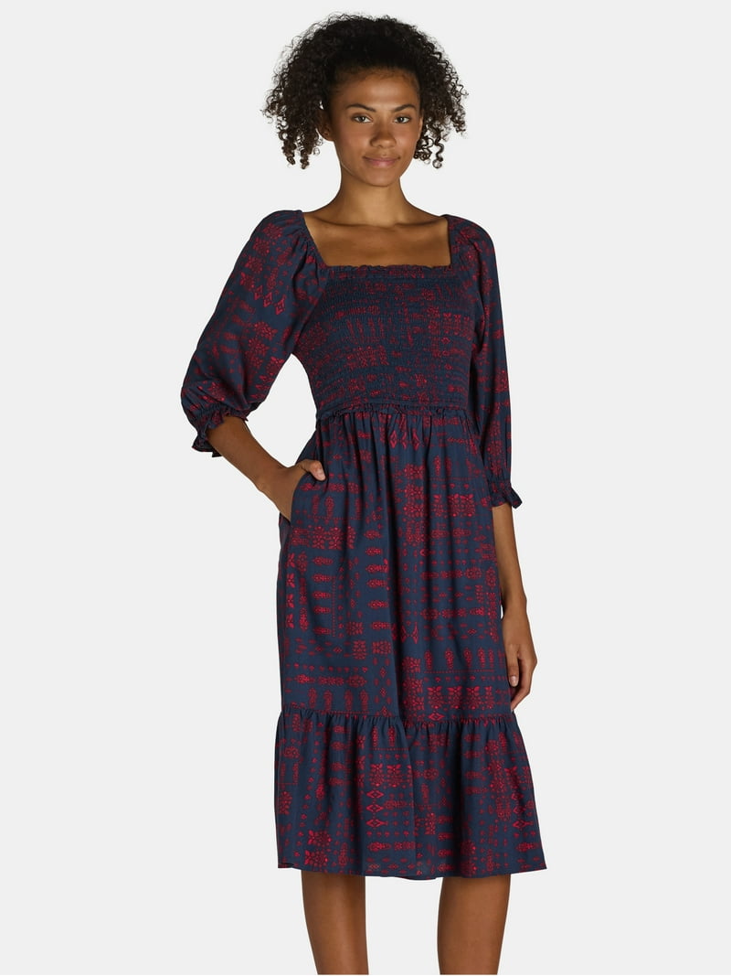 knee length dresses for ladies Kaidi Embroidered Midi Dress