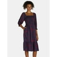 thumbnail image 2 of The Pioneer Woman Smocked Bodice Midi Dress, Women’s and Women’s Plus, Sizes XS-3X, 2 of 3