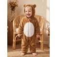 thumbnail image 6 of RUINIXCW Baby Animal Jumpsuit with Hood Soft Warm Flannel Long Sleeve Romper Cartoon Duck/Bear for Infant Boys Girls, 6 of 8