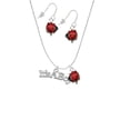 thumbnail image 2 of Delight Jewelry Silvertone Large ''It's a Boy'' Red Lucky Ladybug Necklace and Dangle Earrings Set, 2 of 6