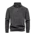 thumbnail image 1 of pstuiky camisa de manga larga para hombre, Suéter informal de moda para hombre, color liso, con cremallera, manga larga y cuello alto. tops de invierno para hombre l, 1 of 5