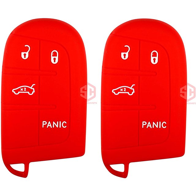 2x New Key Fob Remote Fobik 4 Buttons Silicone Cover Fit/For Dodge Jeep.