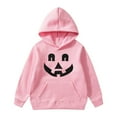 thumbnail image 2 of Kids Pumpkin Hoodies Funny Skeleton Sweatshirt Soft Fleece Jacket,D-Pink 150, 2 of 4