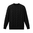 thumbnail image 5 of LYSMORA Men's Crew Neck Cable Knit Sweater Long Sleeve Pullover Top for Daily Commute Outdoor Walk Fall Winter Casual Outing, 5 of 6
