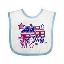 Inktastic 4th of July Fireworks Stars and American Flag Boys or Girls Baby Bib