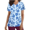 thumbnail image 2 of Gamivast Scrubs for Women Floral Branch Print V-Neck Nursing Scrubs Shirts with Pockets Soft Stretch Short Sleeve Breathable Scrub, 2 of 5