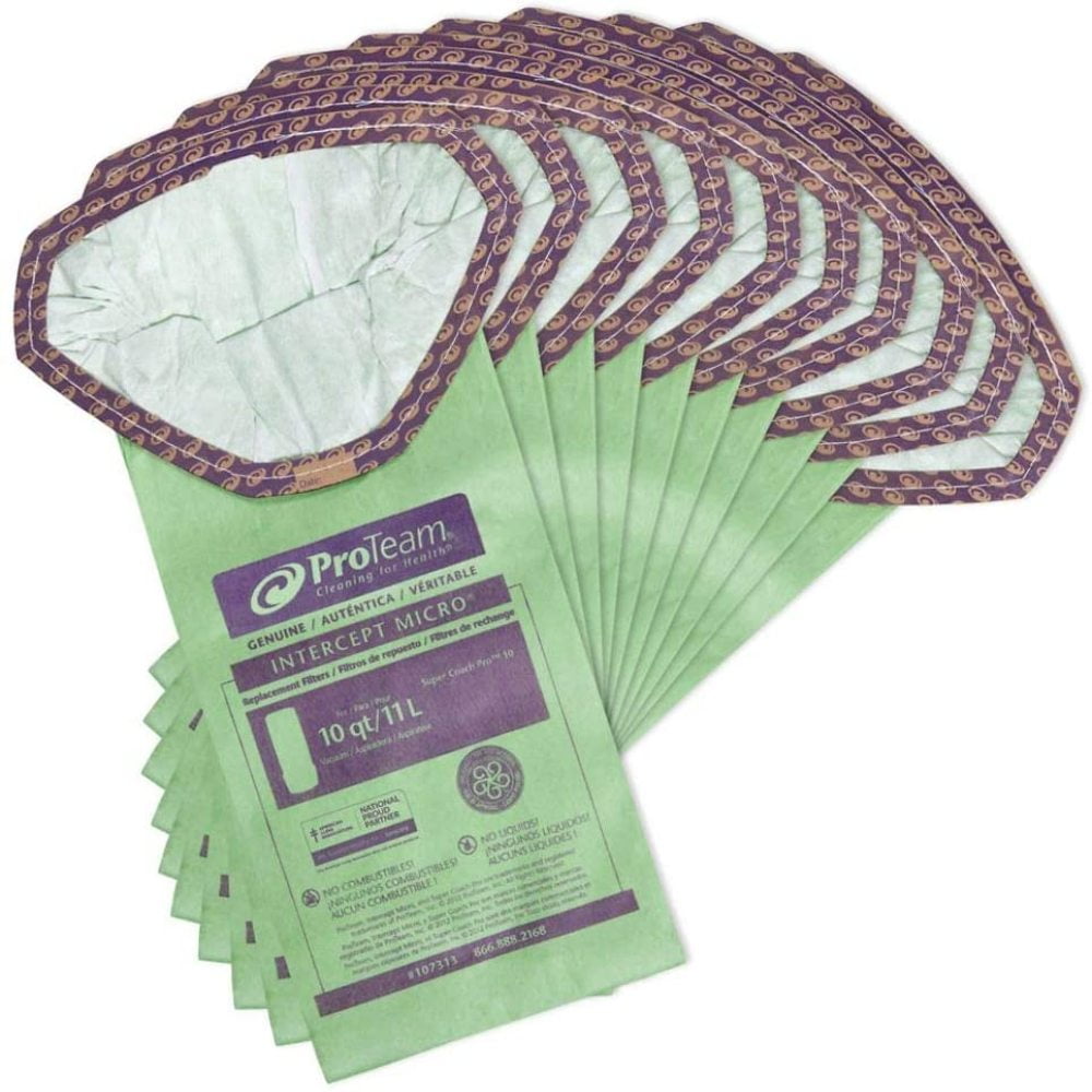 ProTeam Genuine Back Pack Vacuum Bags 107313 Intercept Micro Filter