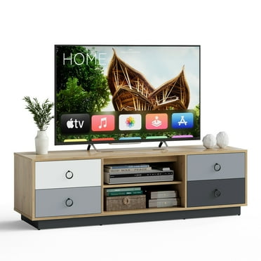 Gymax 55'' TV Stand Entertainment Media Center w/ Storage Cabinets Adjustable Shelves