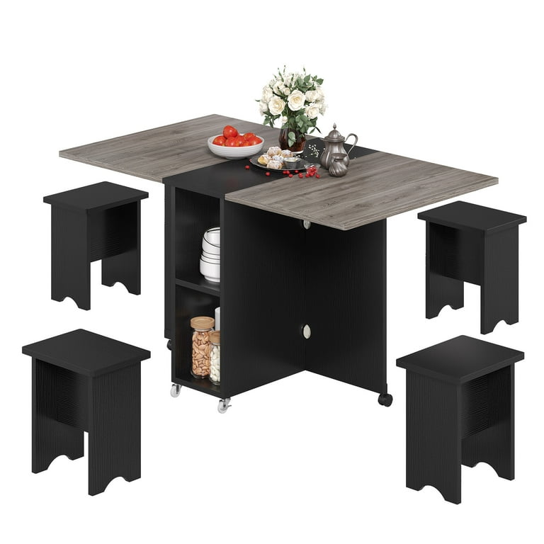 Uforic 5 Pieces Folding Dining Table Set with 4 Chairs, 55 Uforic 5 Pieces Folding Dining Table Set with 4 Chairs, 55