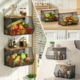 thumbnail image 6 of Fruit Basket Wire Baskets with Wood Lid, Wall Mounted Produce Basket for Snack, Fruit and Vegetable Storage, Countertop Onion and Potato Storage, 3 Pack Stackable Kitchen Counter Organizer, 6 of 8