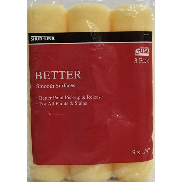 ShurLine Smooth Surfaces Paint Rollers 1/4, 3 Pack
