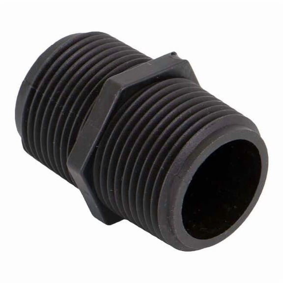 Banjo Hex Nipple, Polypropylene, 1", Schedule 80, 300 psi Max Pressure NIP100-SH