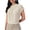 Beige, variant on longantii Summer Tops for Women Fashion Chiffon Short Cap Sleeve T-Shirts Slim Fit Crew Neck Spring Tops Office Pleated Tunic Pullover Yellow L