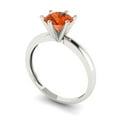thumbnail image 2 of Clara Pucci 14K White Gold 1ct Red Solitaire Ring for Women, 2 of 8