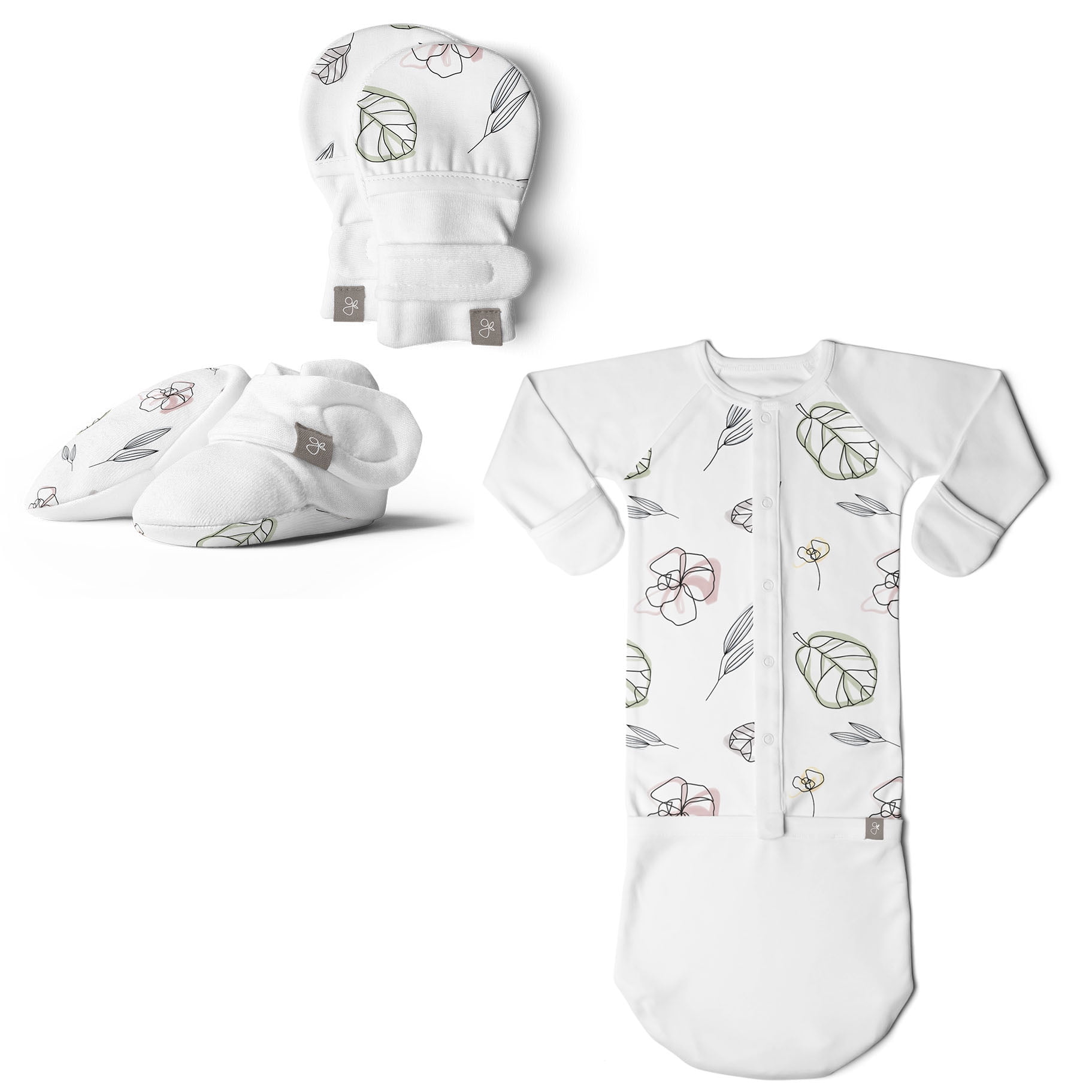 Hat Heather Grey Gunamuna g/ünaGOWN Baby Unisex Sleeper Gown with Diaper-Zipper