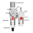 thumbnail image 2 of Lubricador regulador de filtro de aire NANPU 3/8 NPT Auto-Drain, 2 of 7