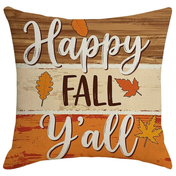 QISIWOLE Fall Thanksgiving Pumpkin Decorative Pillow Covers, Autumn Decor for Home Farmhouse Sofa Cushion Case Holiday Thanksgiving Indoor Decor, 18x18in