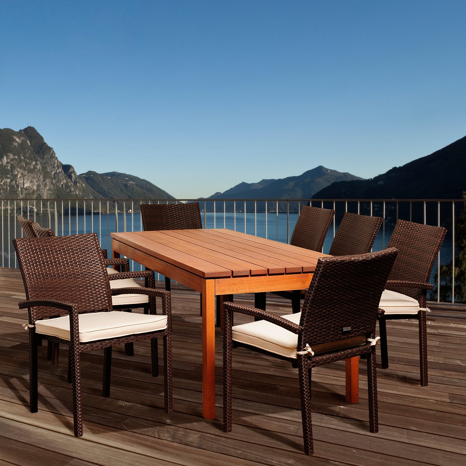 Amazonia Virginia Beach Eucalyptus 9 Piece Rectangular Patio Dining Set