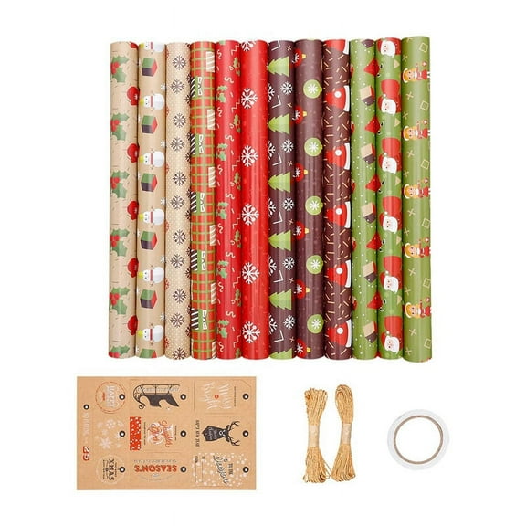 12 Pack Wrapping Paper Sheets,for Christmas Birthday Wrapping Paper Set Gift Wrap