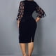 thumbnail image 4 of Vestido de lentejuelas con perspectiva de empalme sólido de manga larga de talla grande Sexy para mujer a la moda Fridja nbo595, 4 of 7