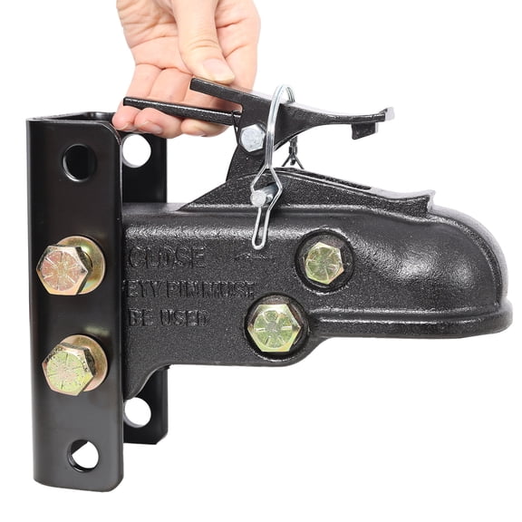 CQSXDA 2-5/16 Inch Channel Mount Trailer Coupler, 15000 LBS Heavy Duty Hitch Ball Coupler with 3-Position Adjustable Channel Bracket & Complete Fasteners