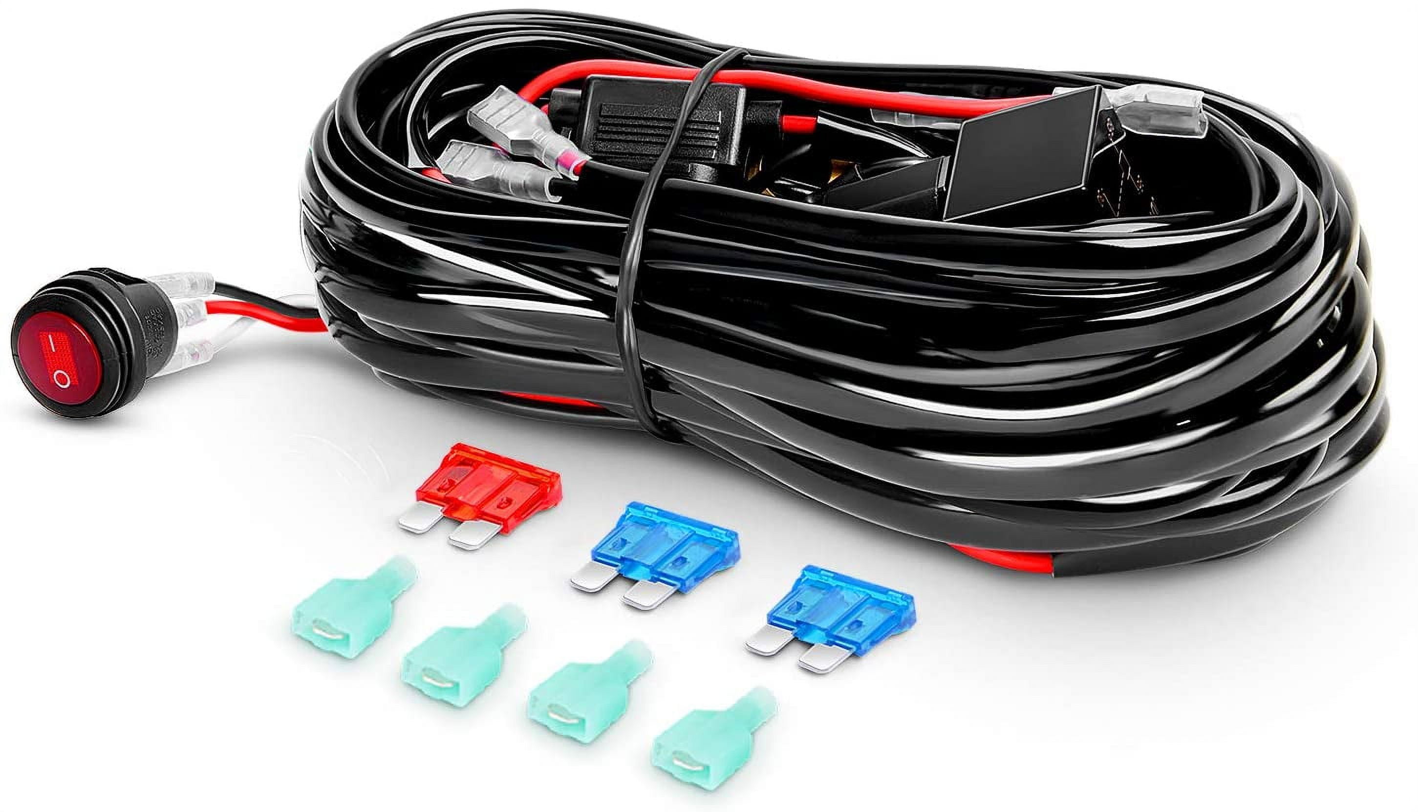 Nilight 20 Inch LED Light Bar 126W Spot Flood Combo Offroad Lights with 16AWG Wiring Harness Kit