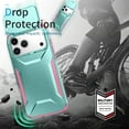 thumbnail image 3 of Compatible with iPhone 17 Pro Max Phone Case,With Sliding Camera Cover,2-in-1 Heavy Duty Design,Rugged Non-Slip Shockproof Anti-Scratch Protection Anti-fall Durable Phone Case,Green, 3 of 7