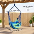 thumbnail image 3 of Outsunny Hammock Chair, Swing Hanging Macrame Chair, Blue and Green, 3 of 10