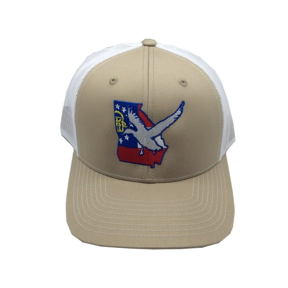 It's All About The South Georgia Flag Duck Snapback Hat- Khaki/White