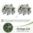 thumbnail image 5 of Blosmon Artificial Christmas Poinsettia Flowers Ball 2 Pcs Silver Glitter Fake Poinsettia Christmas Flowers Arrangement Centerpieces Decorations for Winter Indoor Home Parties, 5 of 5