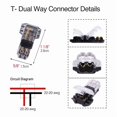thumbnail image 4 of Conectores de Cable: Conector de Cable de DerivacióN en T de Bajo Voltaje, Conector de Cable de 3 VíAs, Tipo T de 2 Sin Soldadura, Se Adapta una 24-20 AWG, Paquete de 48, 4 of 5