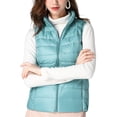thumbnail image 1 of Innerwin Down Vests Sleeveless Ladies Waistcoat Work Stand Collar Lightweight Puffer Vest Pink Blue 2XL, 1 of 3