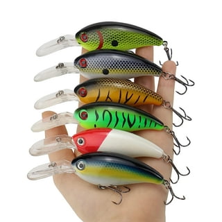 Hard Fishing Lures Bait Minnow Lures Bass CrankBait Set Life-Like Swimbait Deep  Diving Sinking Lures with Treble Hook for Bass Trout Walleye Redfish 