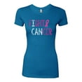 thumbnail image 2 of Fight Cancer Ribbon Womens Slim Fit Junior Tee, Turquoise, Small, 2 of 3